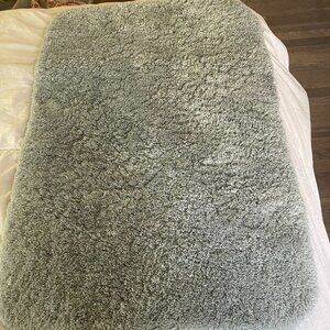 AT home sage green plush bath mat